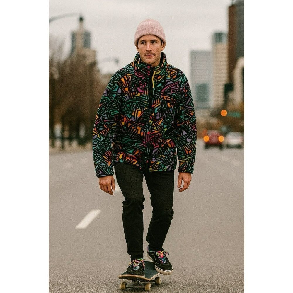 Empyre Men’s Fleece Pullover 1/4 Zip 90’s Style Sweater Large EUC